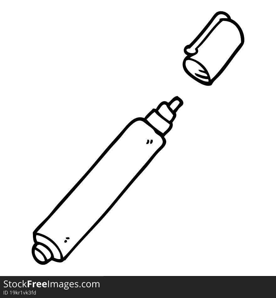 line drawing cartoon office pen