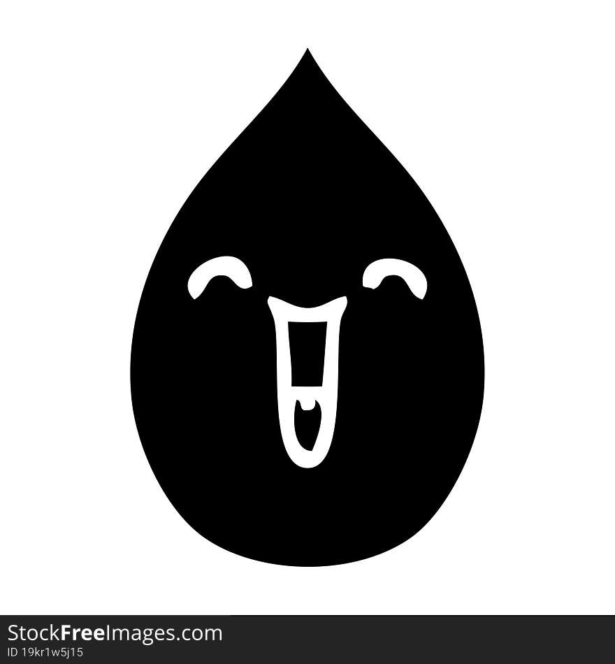 quirky flat symbol emotional rain drop