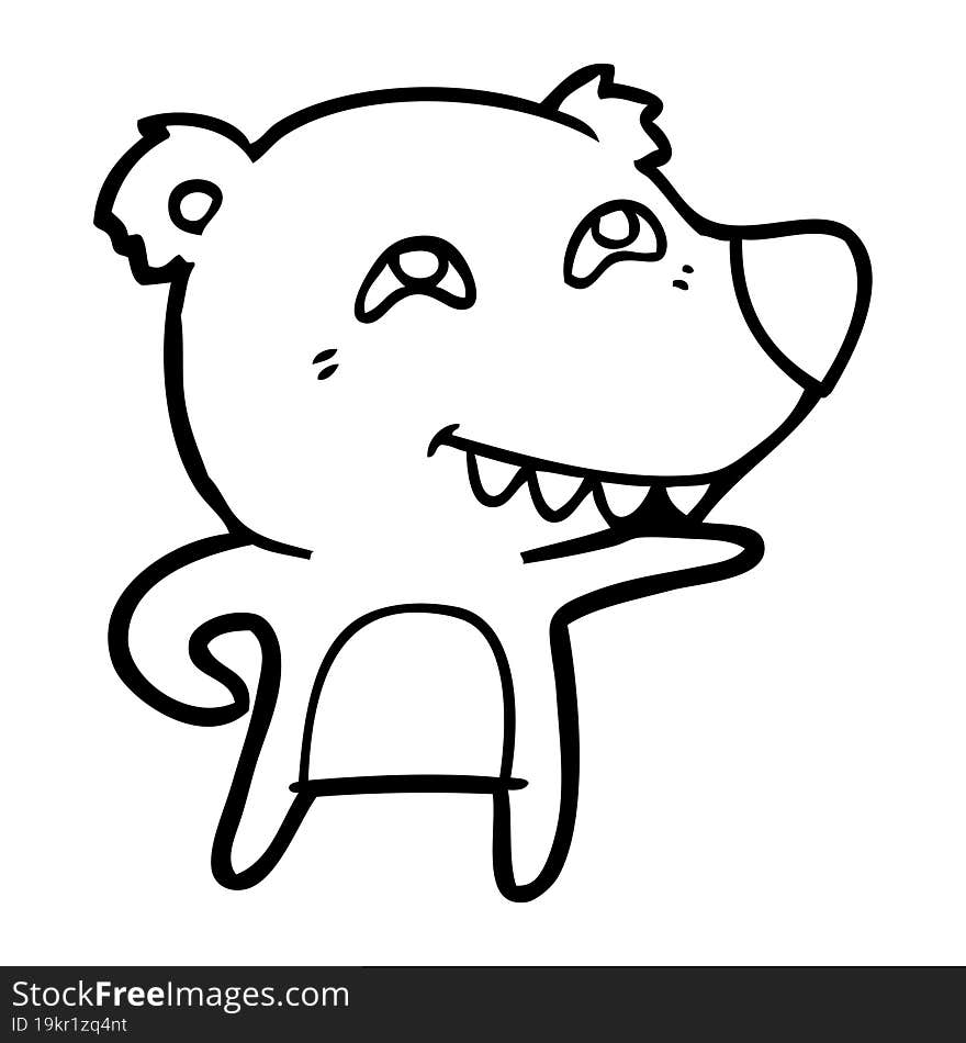 cartoon bear showing teeth. cartoon bear showing teeth