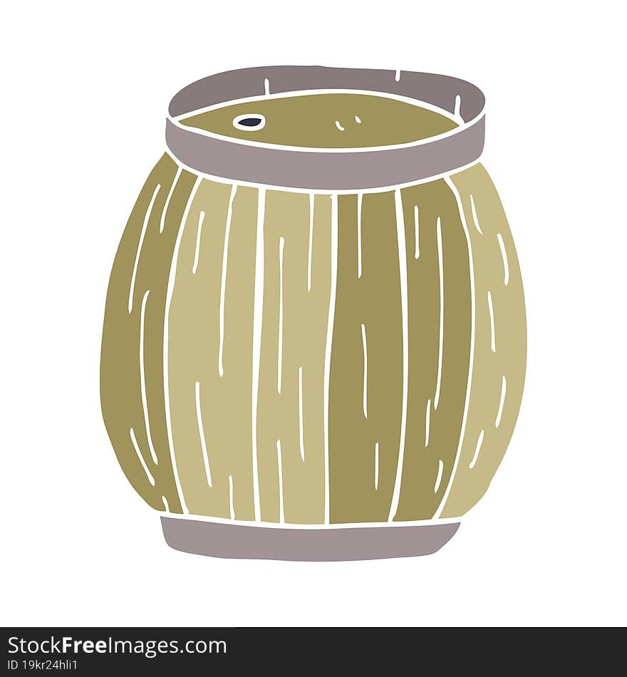 Cartoon Doodle Beer Barrel