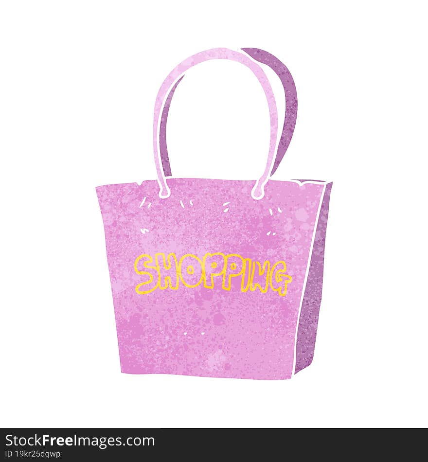 retro cartoon shopping bag