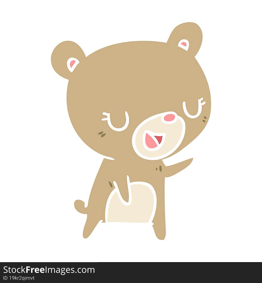 flat color style cartoon bear