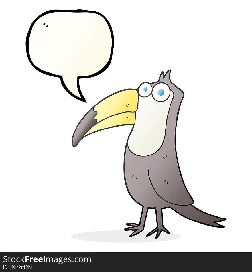 freehand drawn speech bubble cartoon toucan