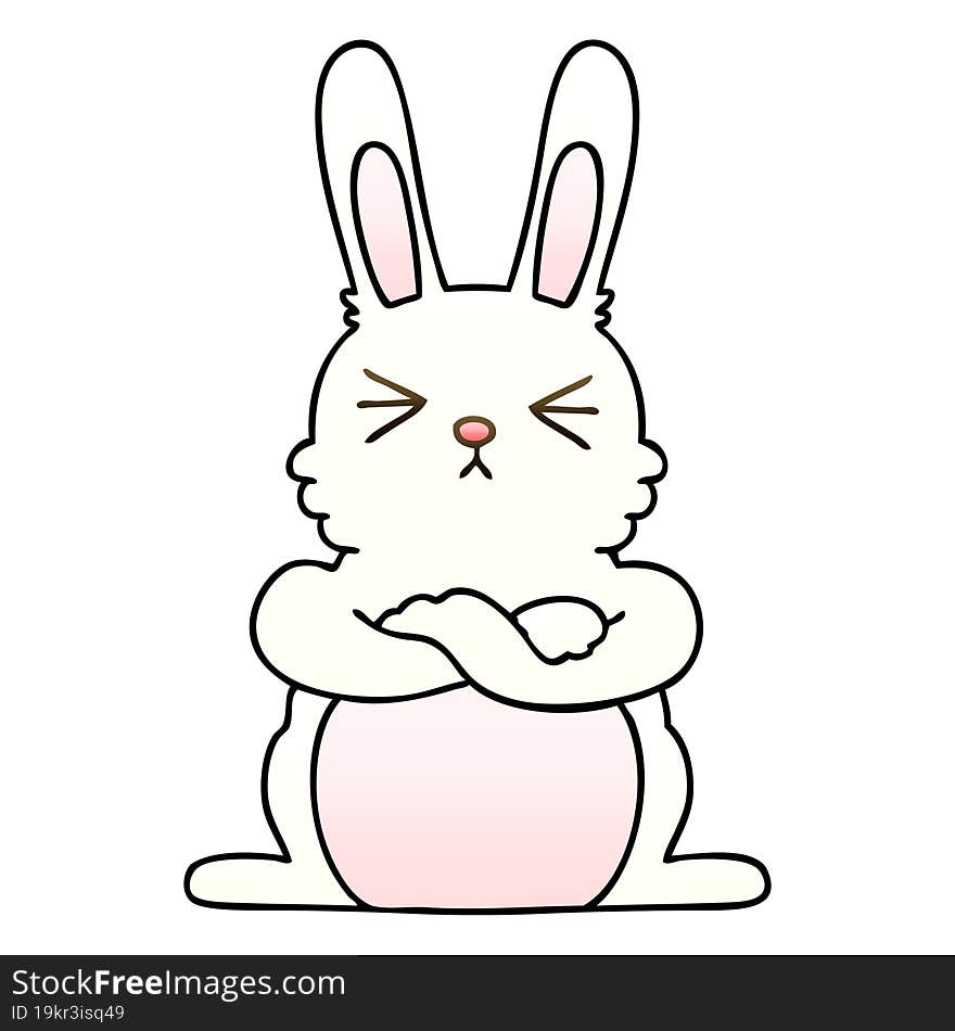 gradient shaded quirky cartoon rabbit. gradient shaded quirky cartoon rabbit