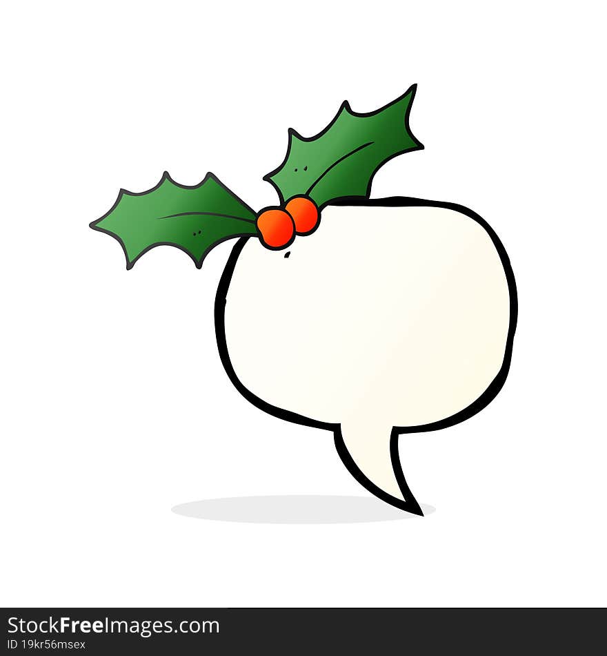 speech bubble cartoon christmas holly