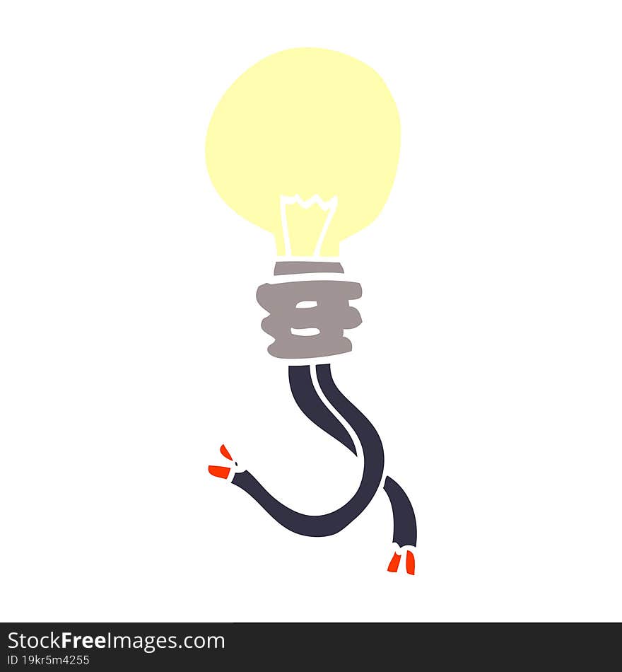 cartoon doodle glowing light bulb