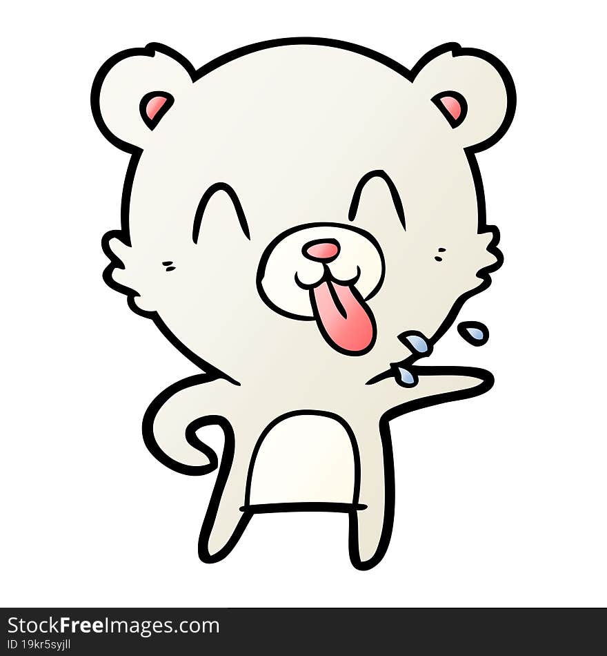 rude cartoon polar bear sticking out tongue. rude cartoon polar bear sticking out tongue