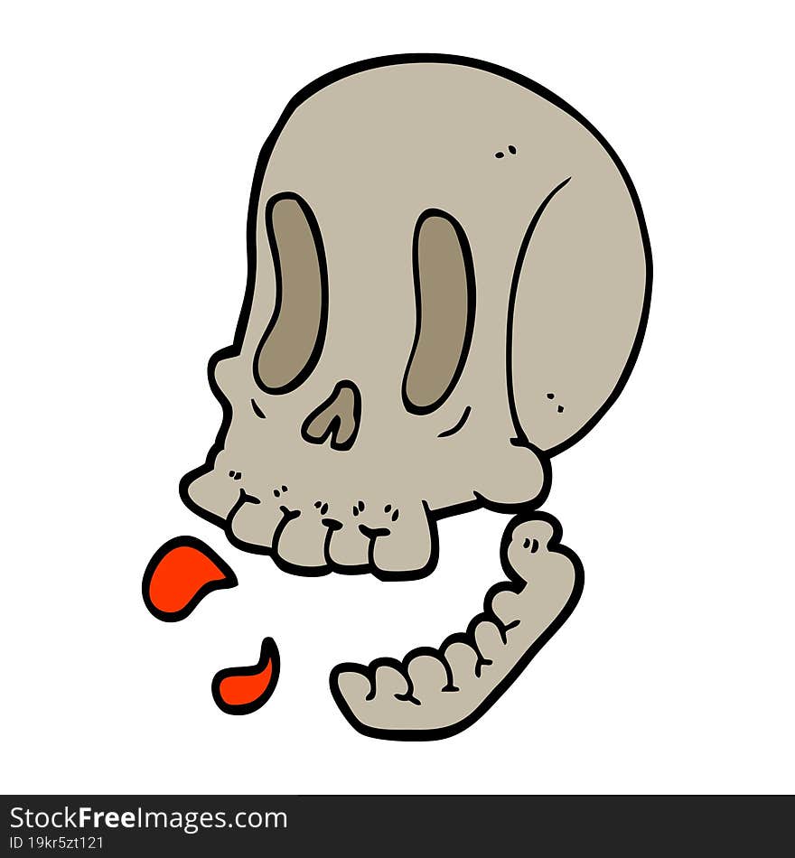 cartoon doodle skull