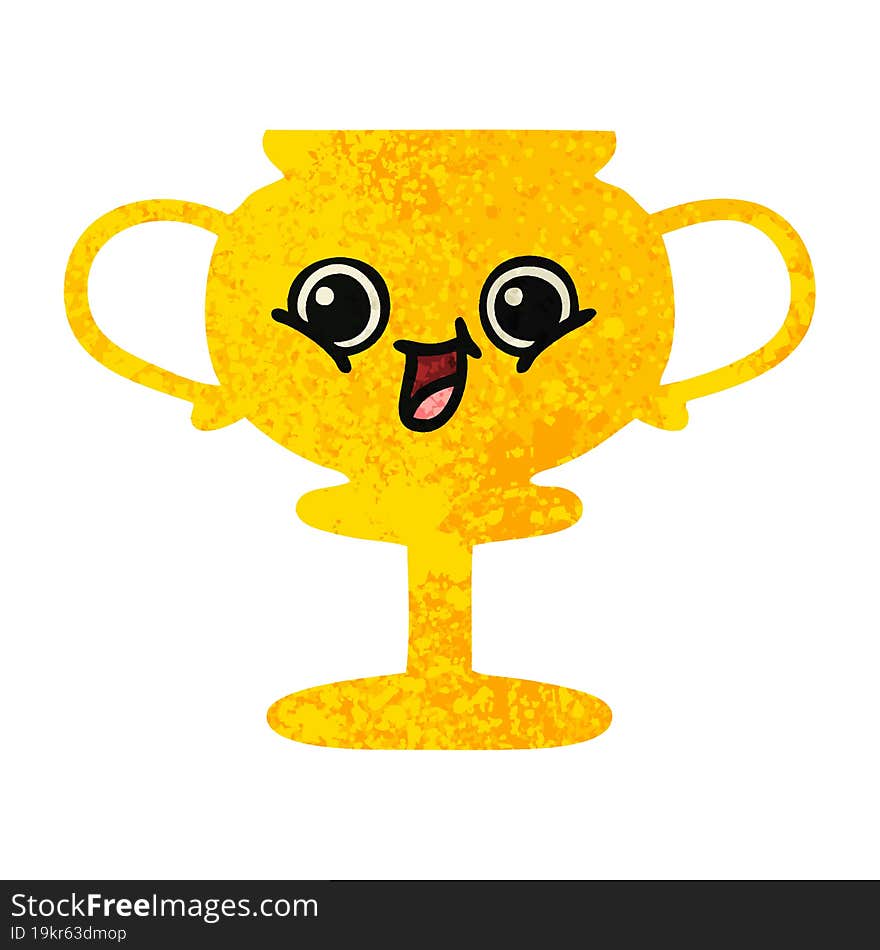 retro illustration style cartoon of a trophy