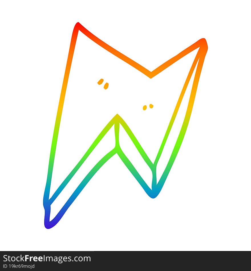 Rainbow Gradient Line Drawing Cartoon Fire Bolt