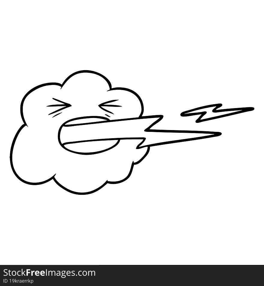 cartoon thundercloud spitting lightning. cartoon thundercloud spitting lightning