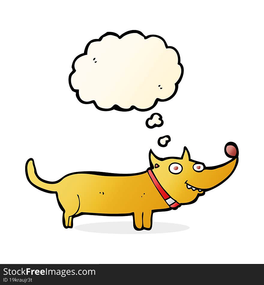 Cartoon Happy Dog With Thought Bubble