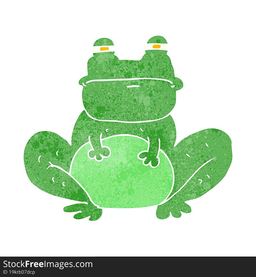 retro cartoon frog