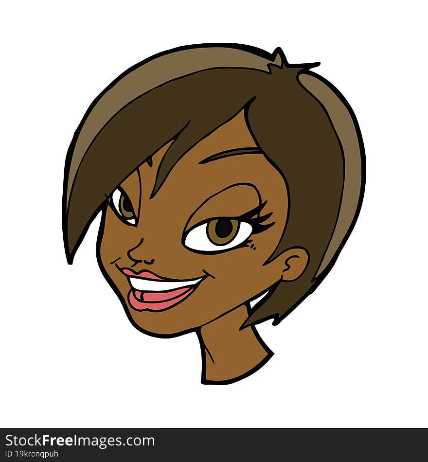 cartoon pretty female face