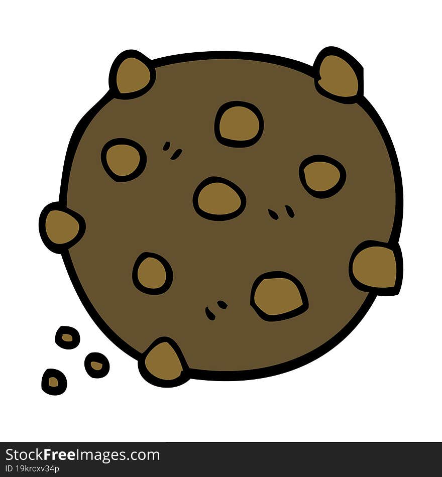 cartoon doodle chocolate chip cookie