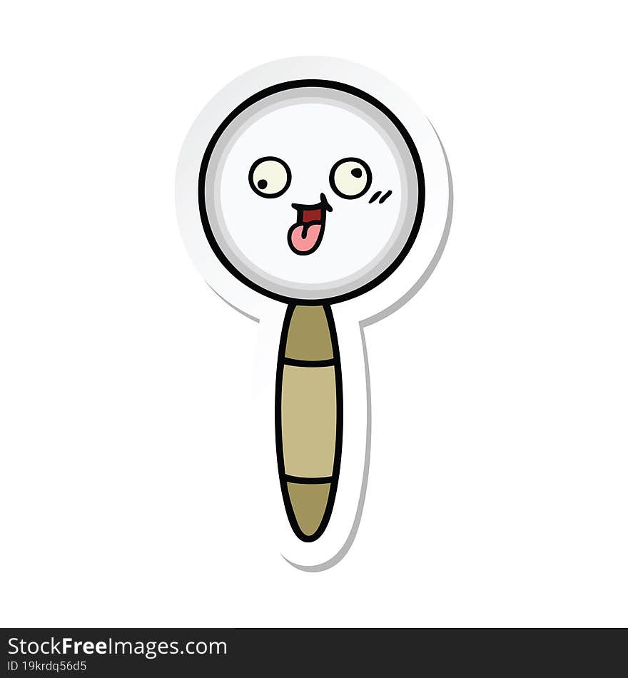 sticker of a cute cartoon magnifying glass