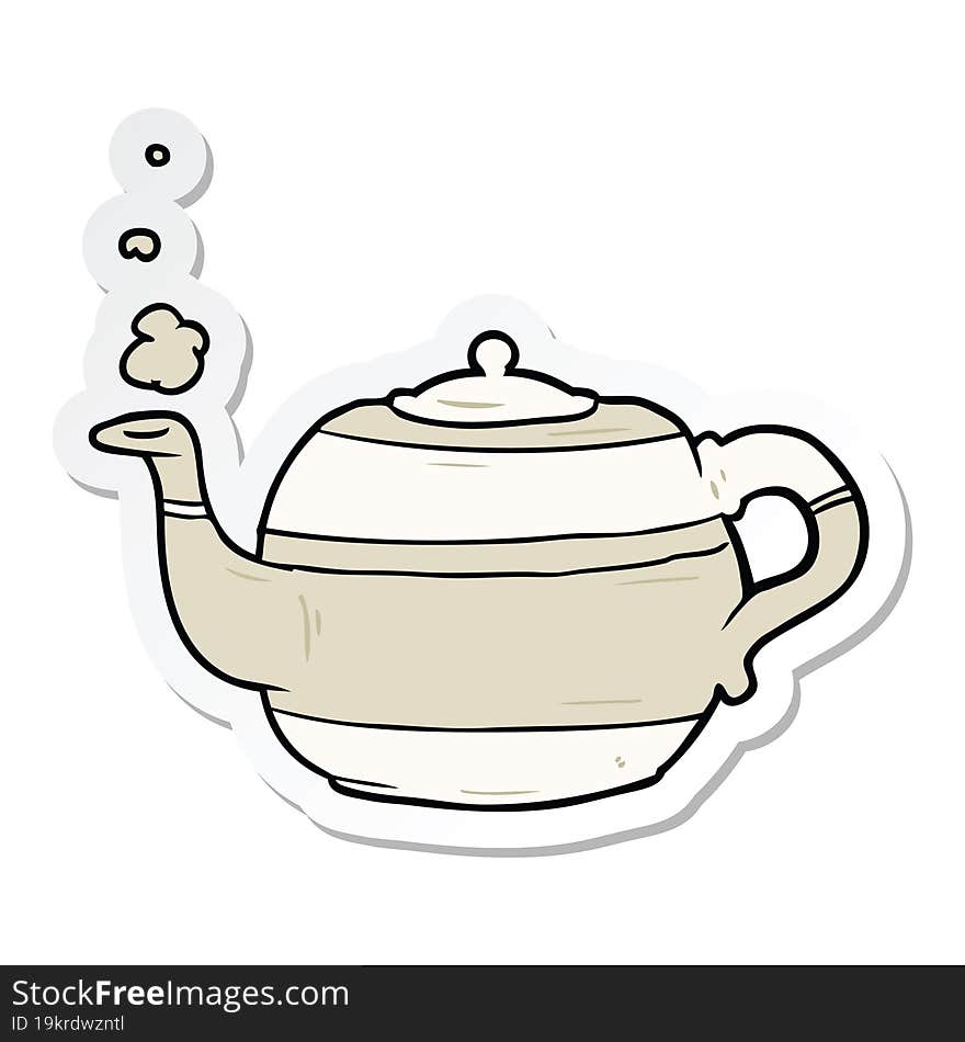 sticker of a cartoon teapot