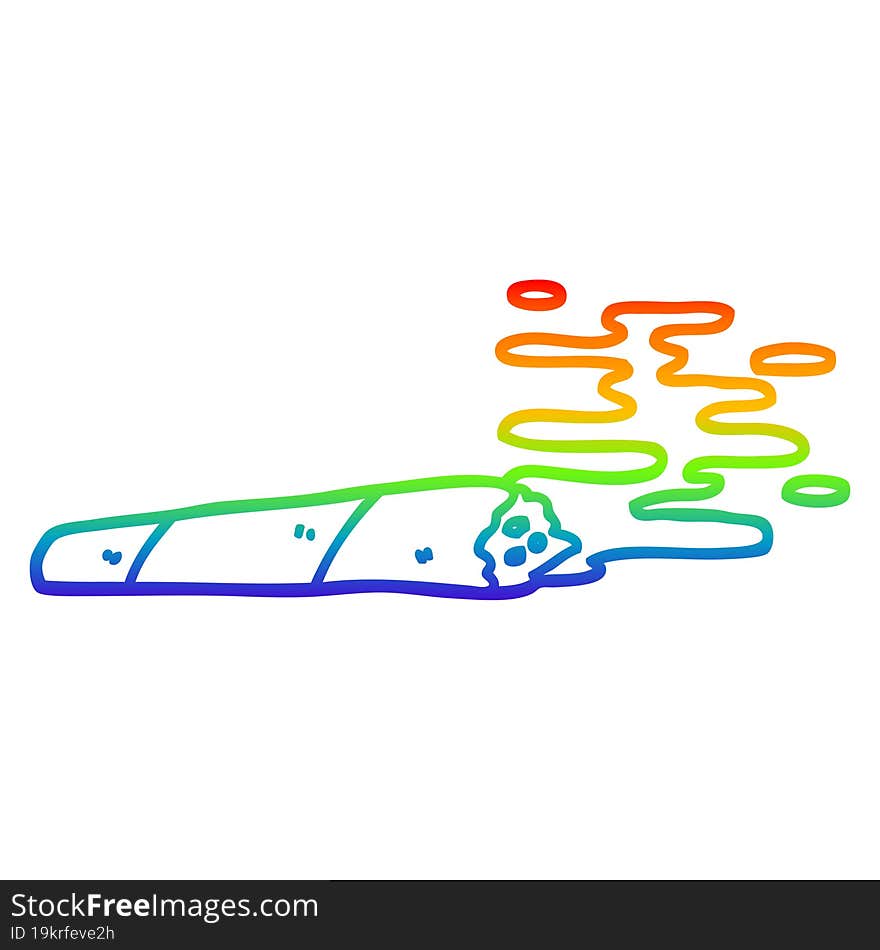 Rainbow Gradient Line Drawing Cartoon Joint