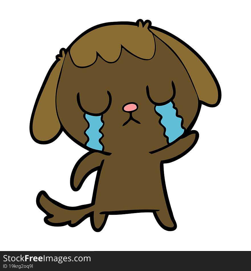 cute cartoon dog crying. cute cartoon dog crying