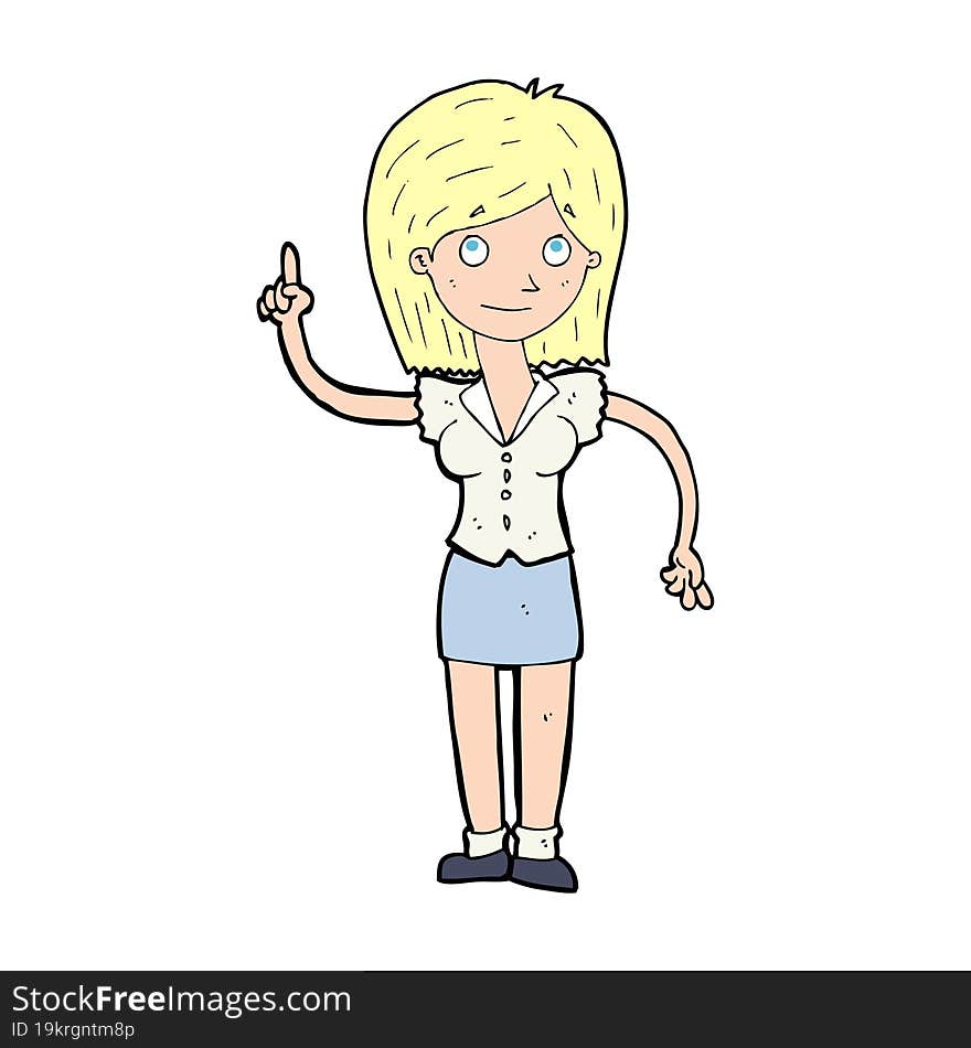 cartoon woman with idea