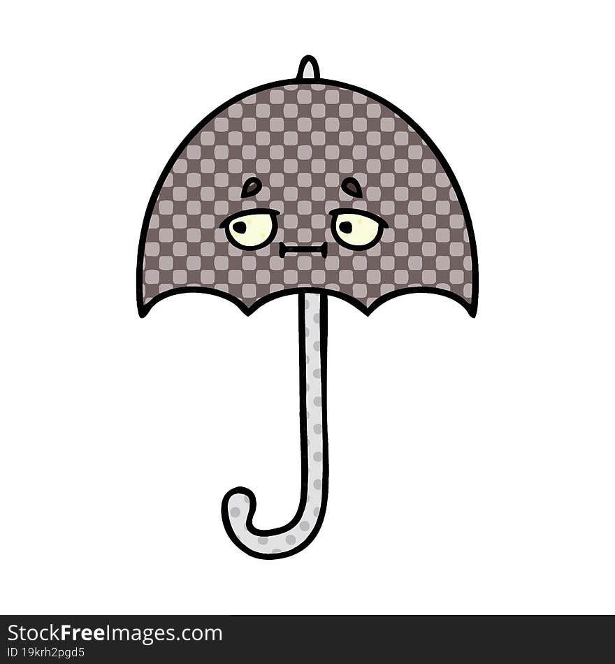 comic book style cartoon umbrella