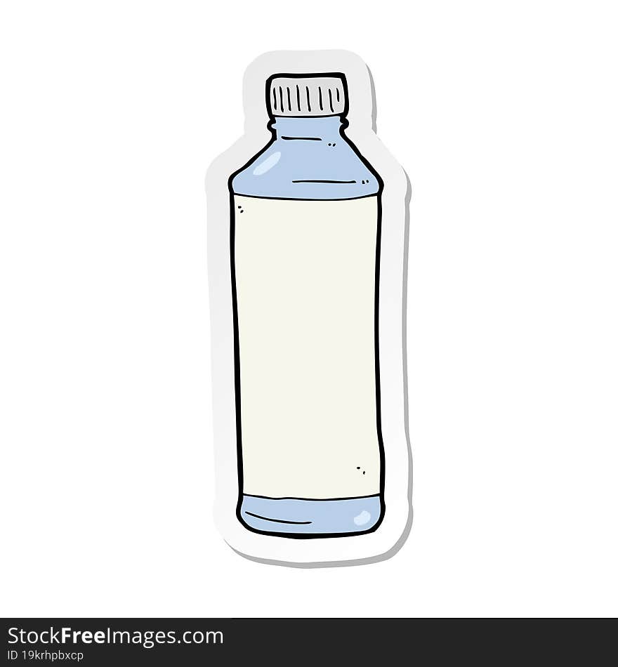 sticker of a cartoon water bottle