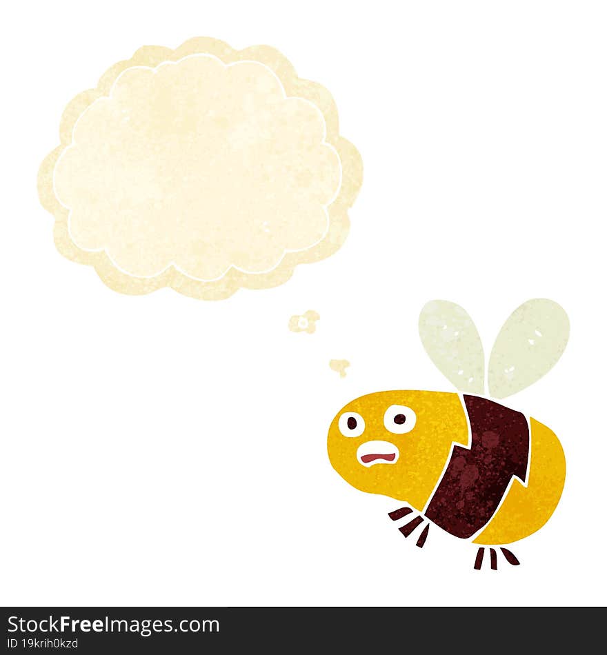 cartoon bee with thought bubble