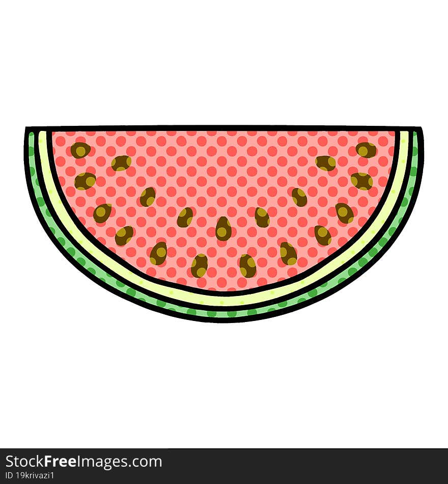 quirky comic book style cartoon watermelon