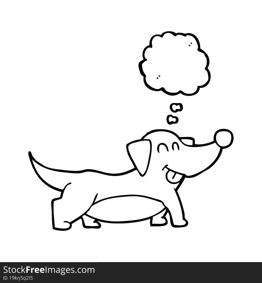 thought bubble cartoon happy little dog