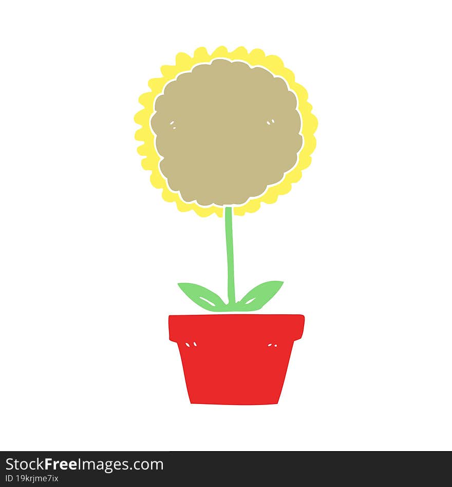 cute flat color style cartoon flower