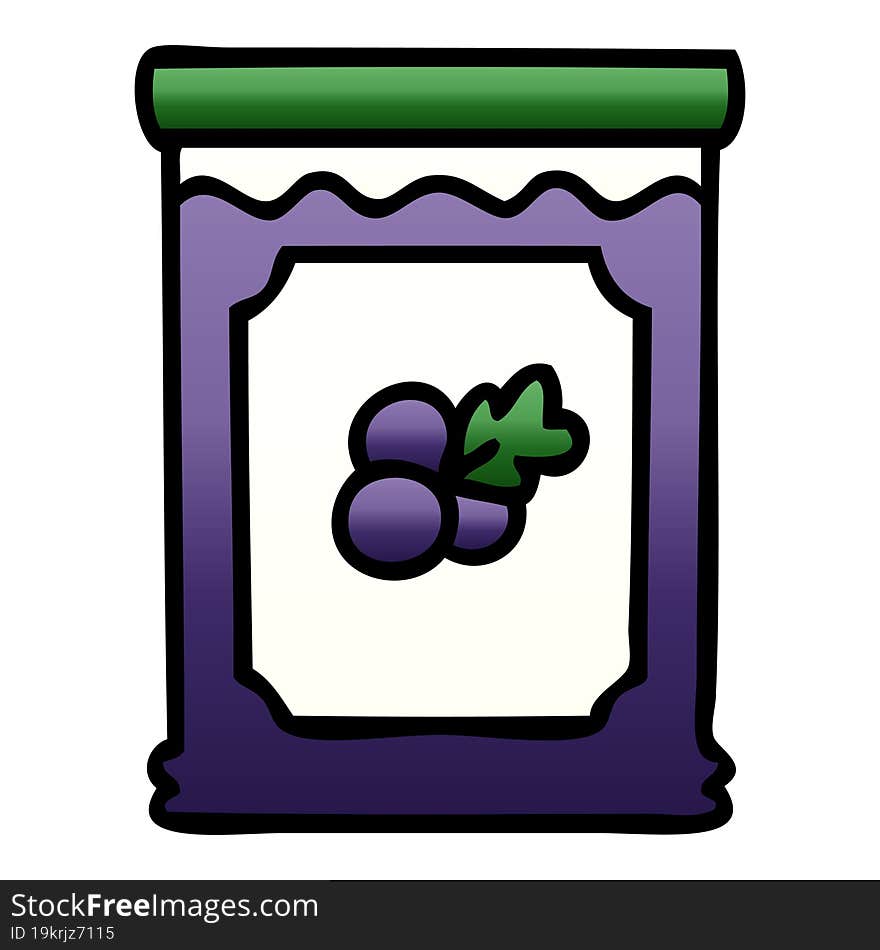 Quirky Gradient Shaded Cartoon Blueberry Jam