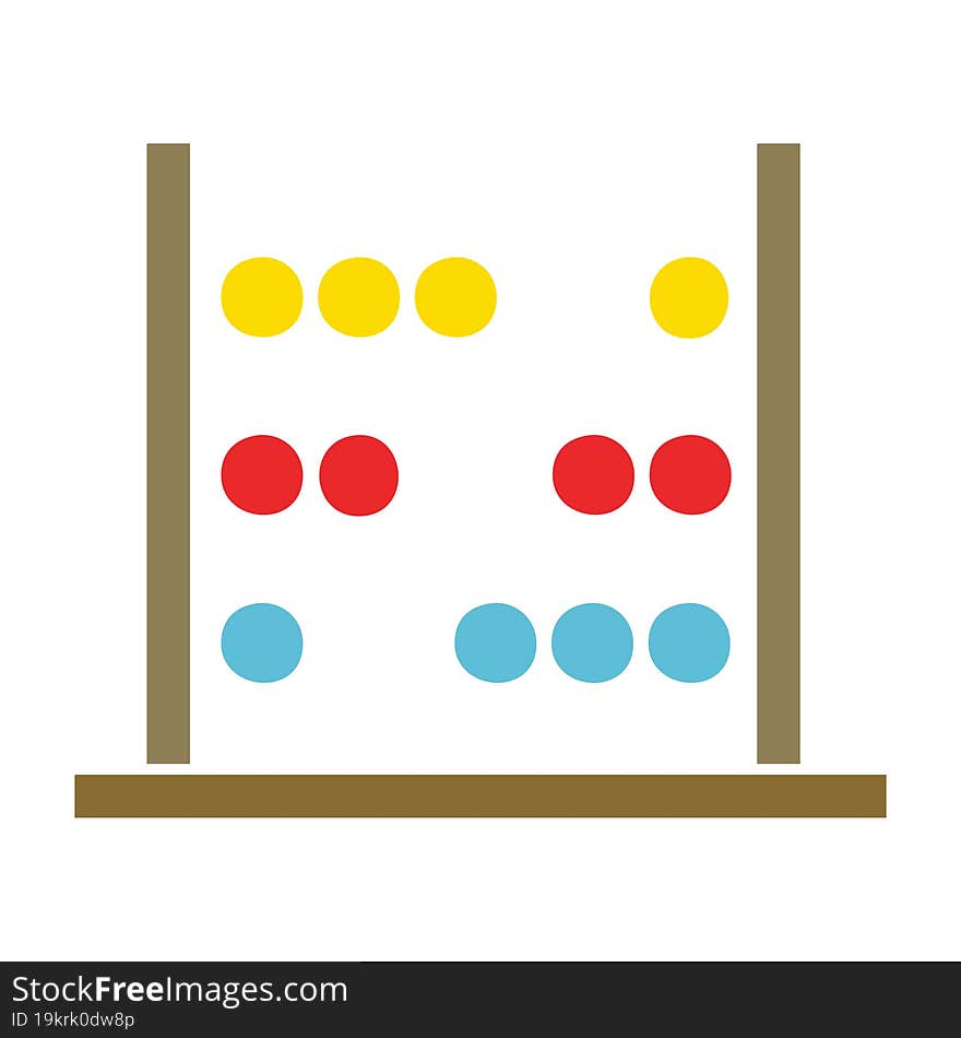 Flat Color Retro Cartoon Maths Abacus