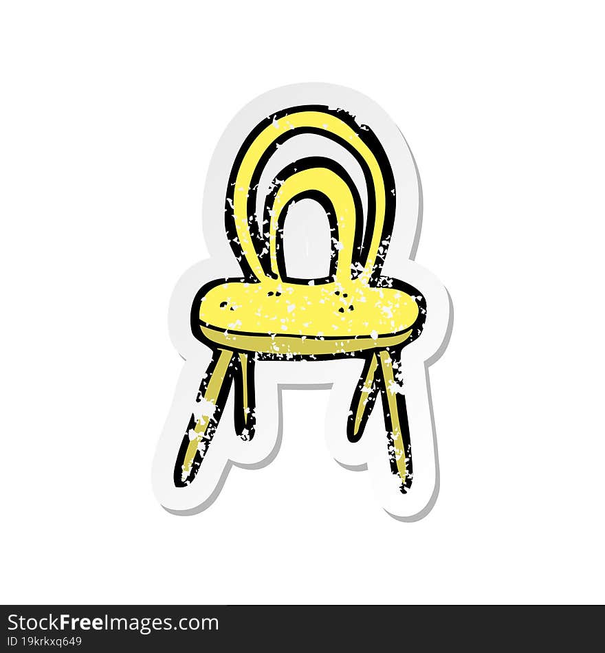 Retro Distressed Sticker Of A Cartoon Chair