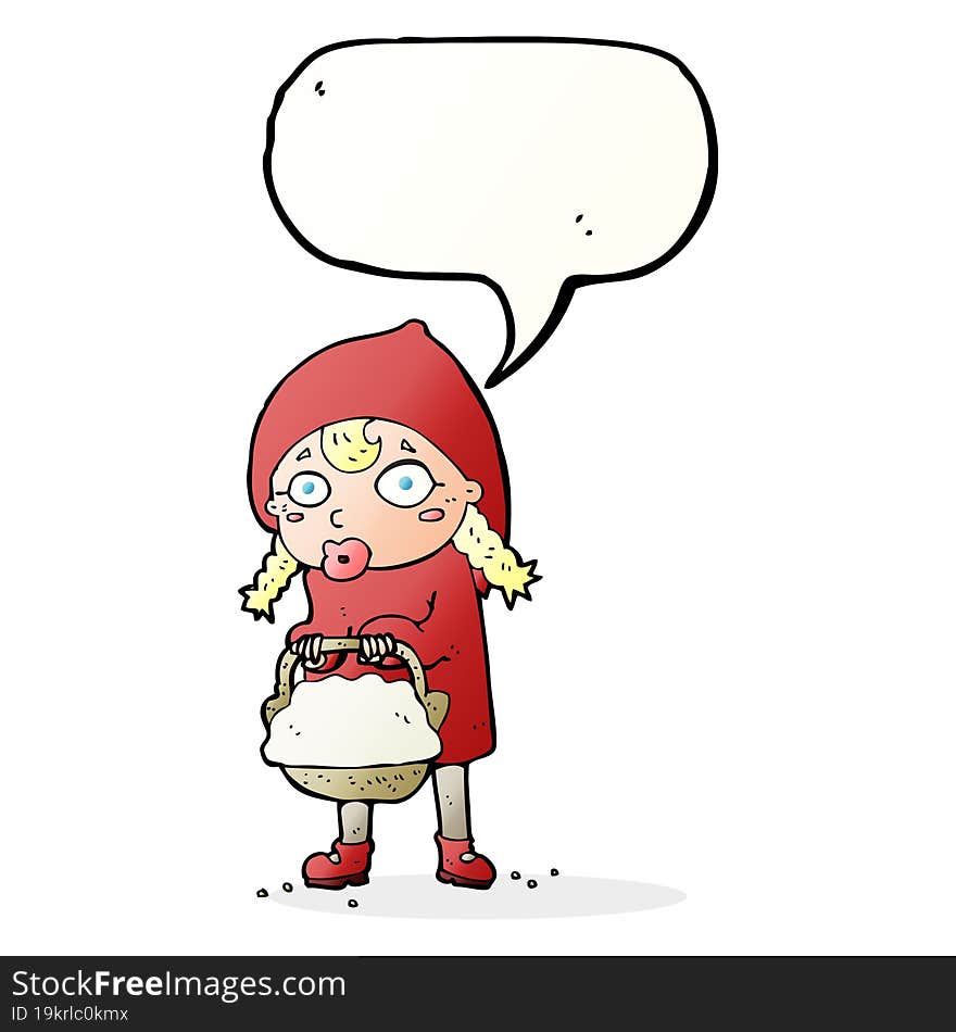 little red riding hood cartoon with speech bubble