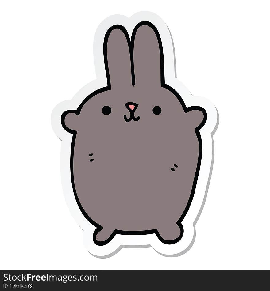 sticker of a cartoon rabbit