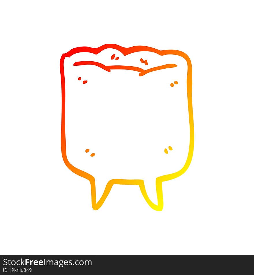 warm gradient line drawing cartoon tooth