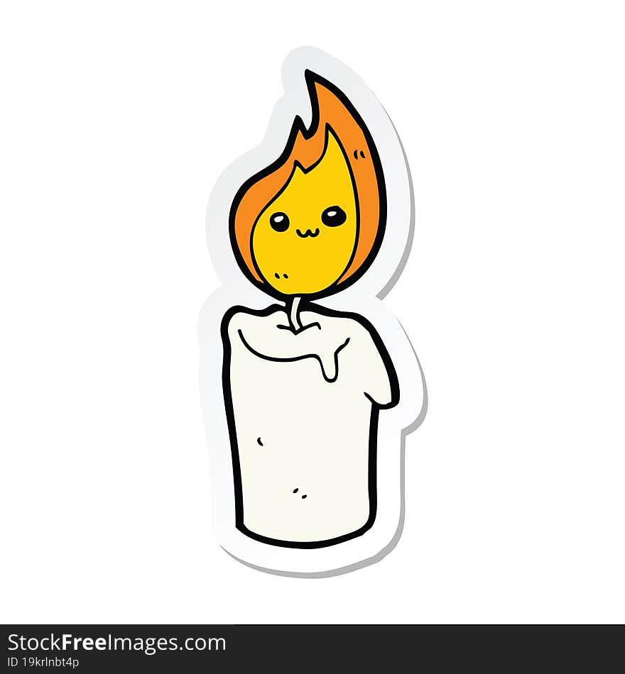 Sticker Of A Cartoon Candle Character