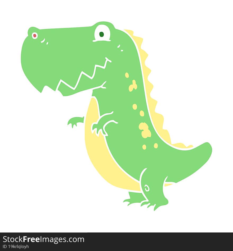 flat color illustration of a cartoon dinosaur