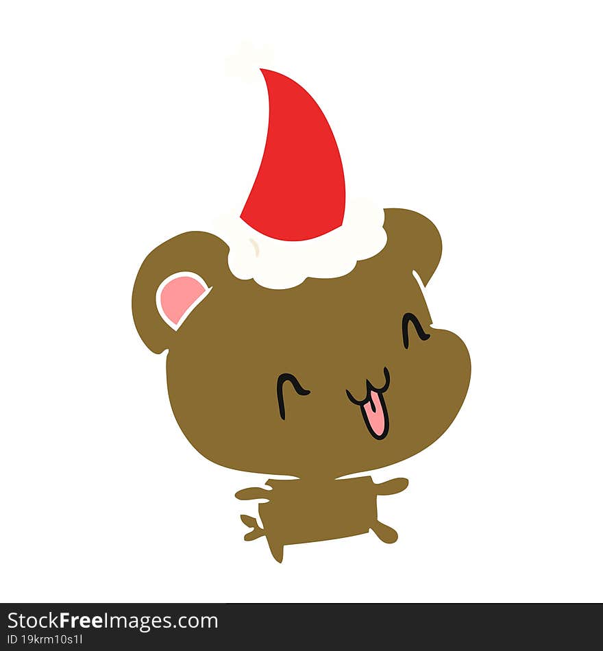 christmas cartoon of kawaii bear