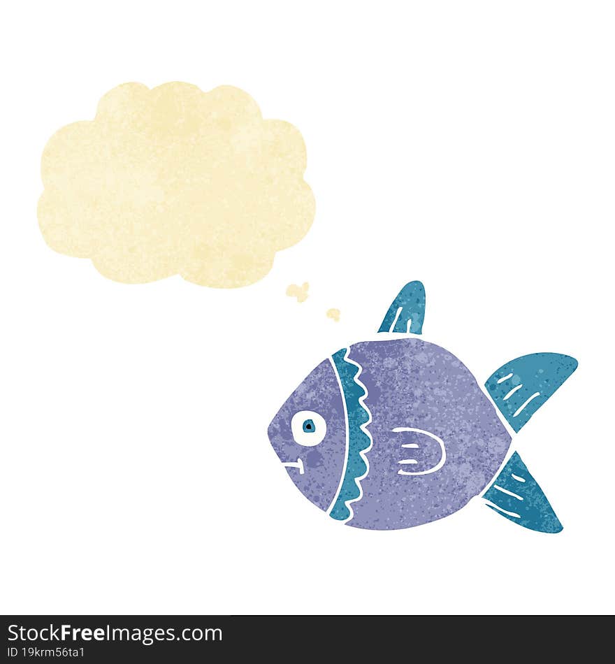 cartoon fish with thought bubble