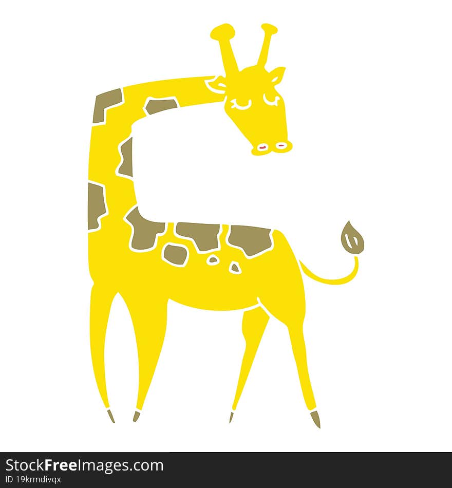 Flat Color Style Cartoon Giraffe