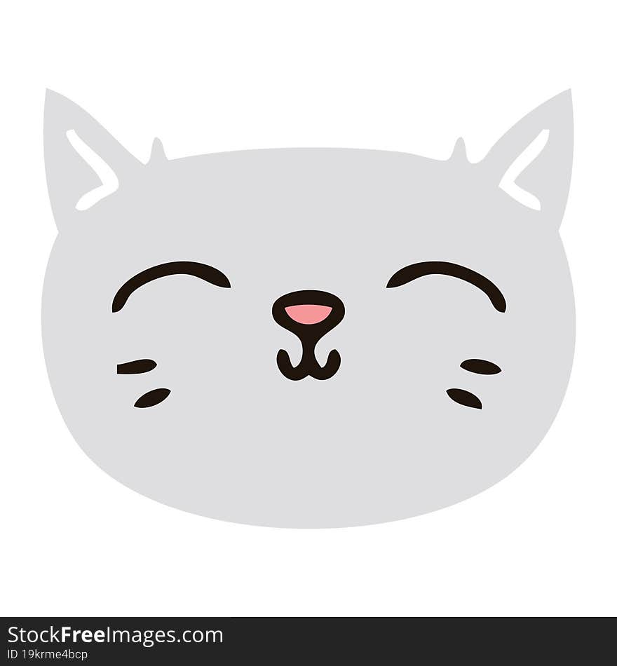 quirky hand drawn cartoon cat face