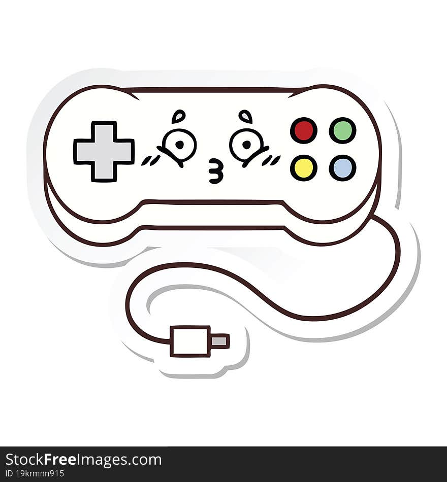 sticker of a cute cartoon game controller