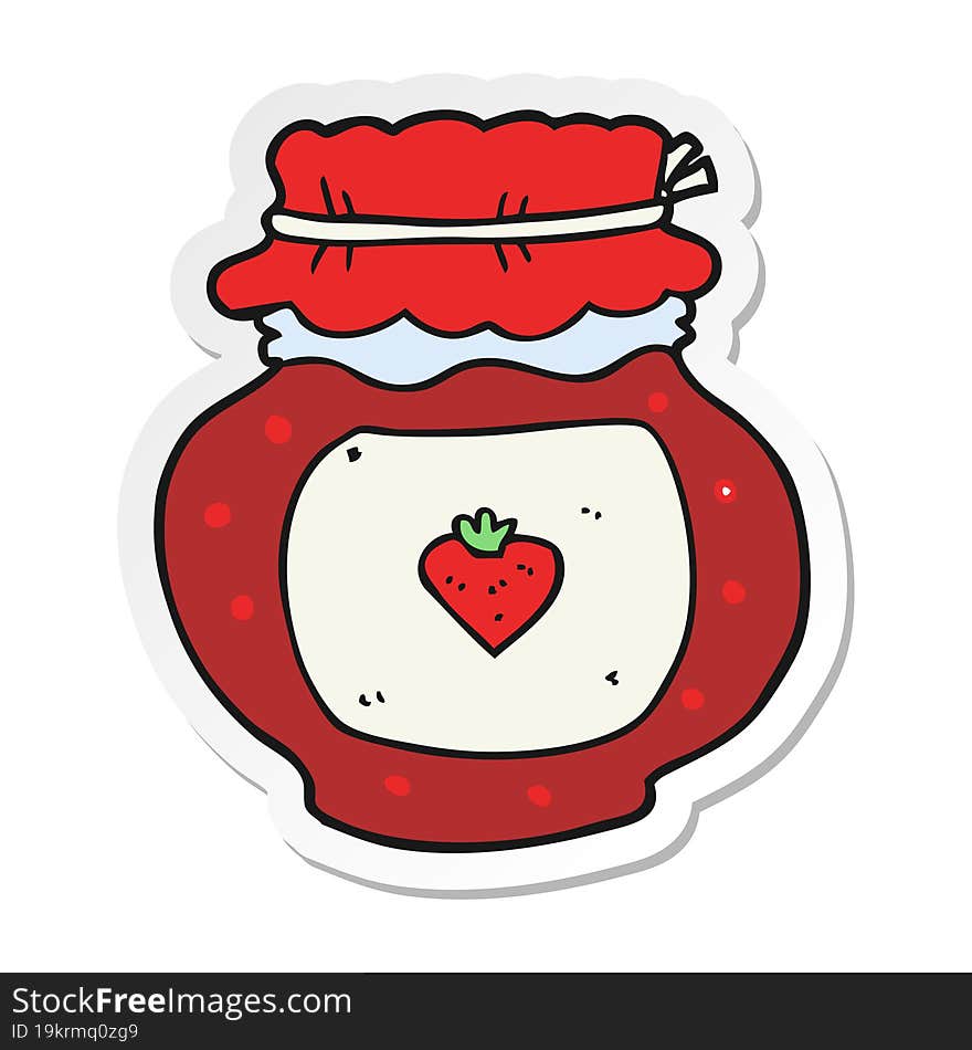 Sticker Of A Cartoon Jam Jar