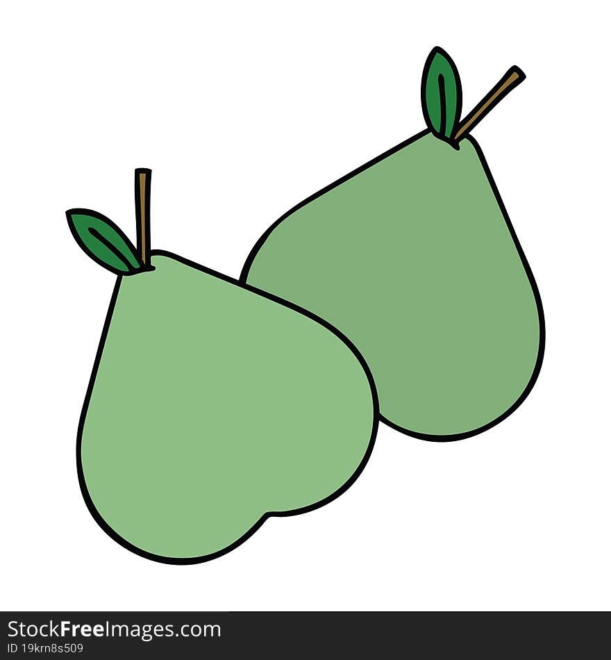 cute cartoon green pear