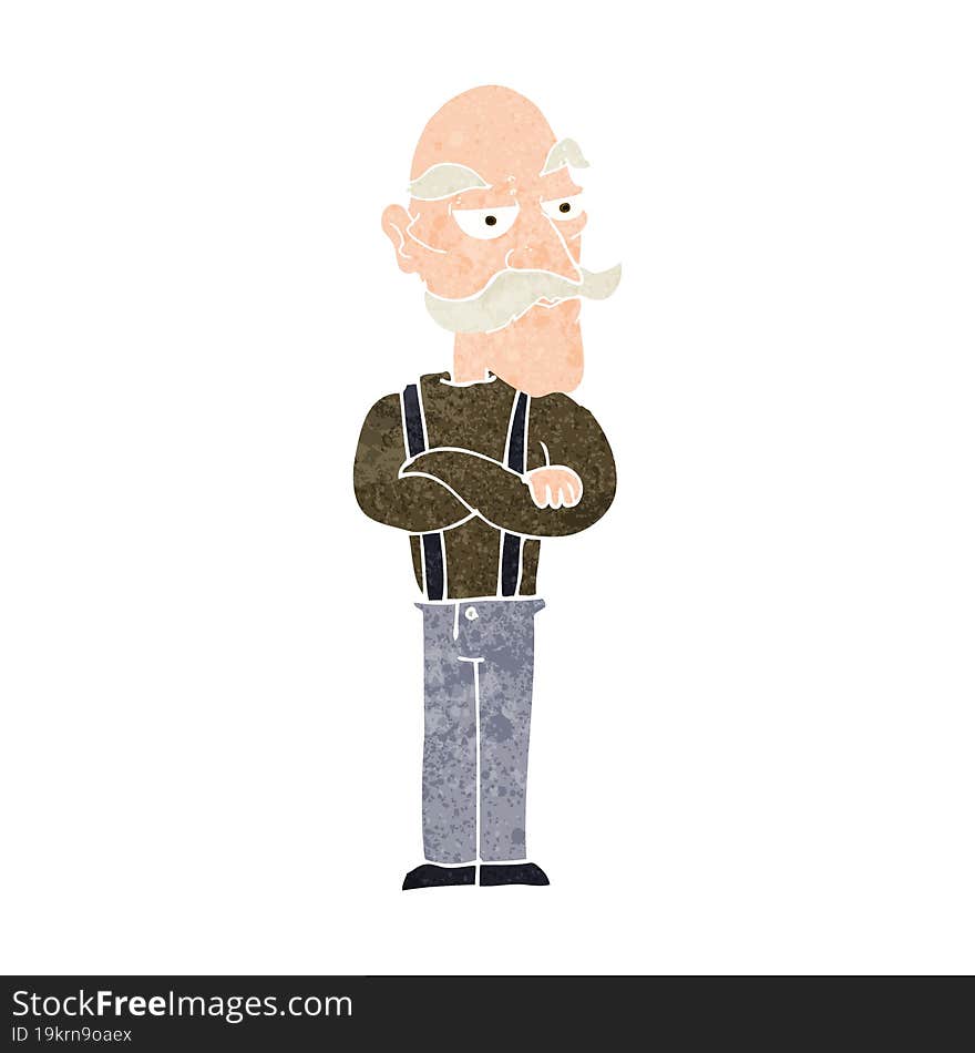 cartoon bored old man