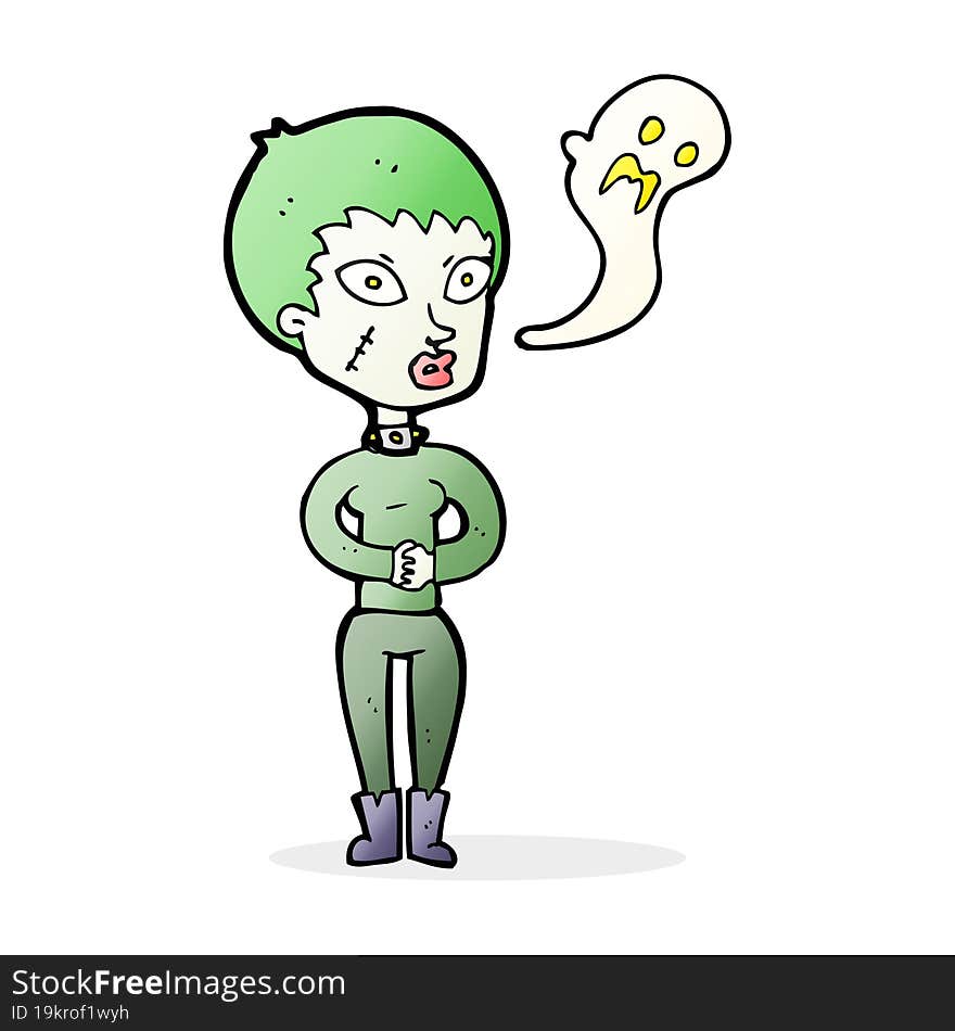 Cartoon Undead Woman