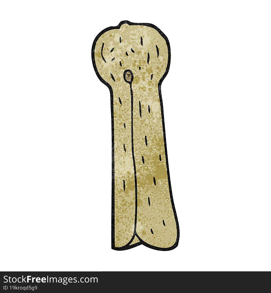 textured cartoon old wooden peg