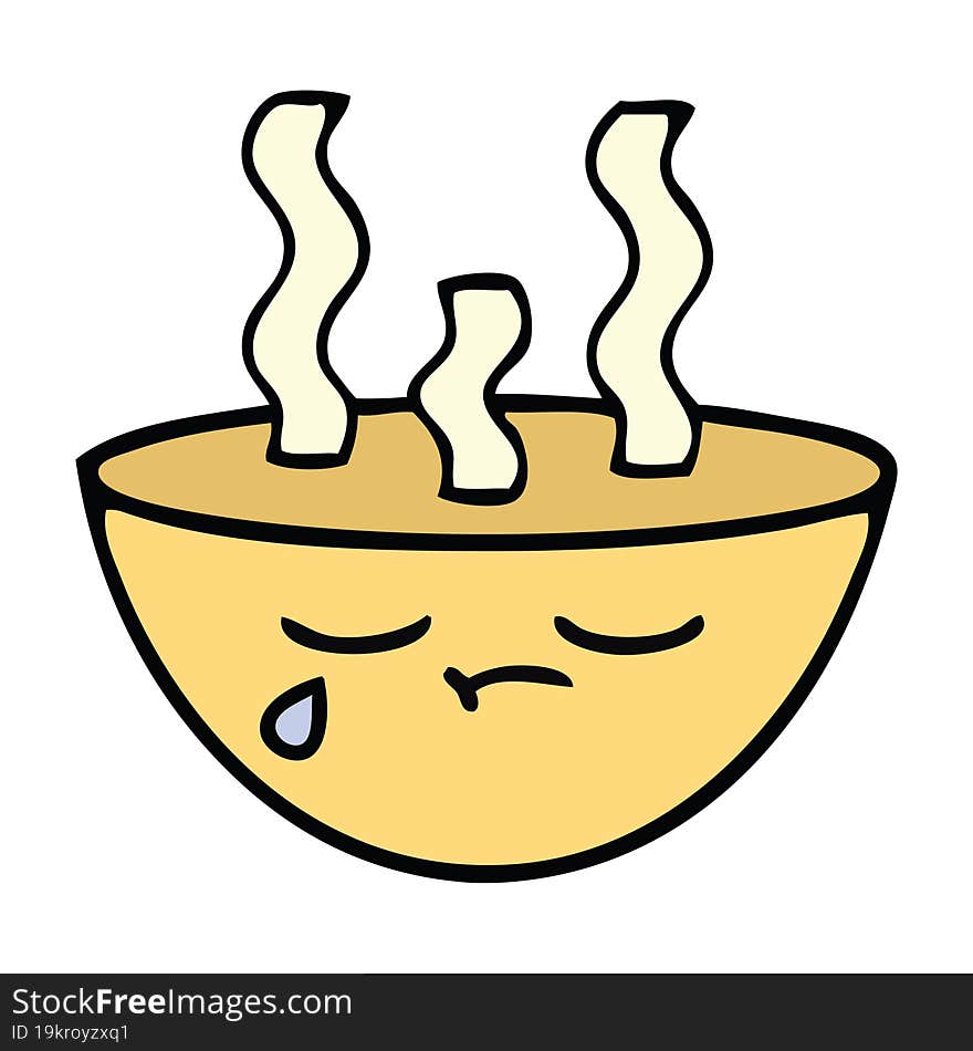 Cute Cartoon Bowl Of Hot Soup