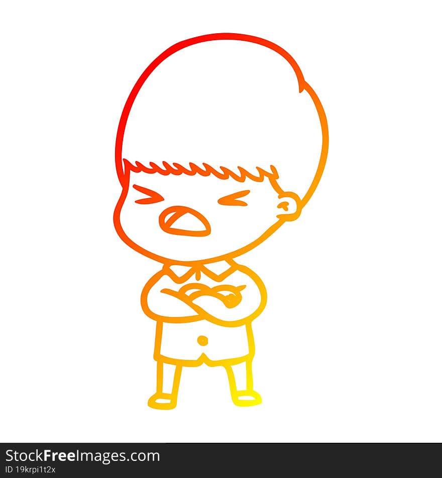 warm gradient line drawing cartoon stressed man